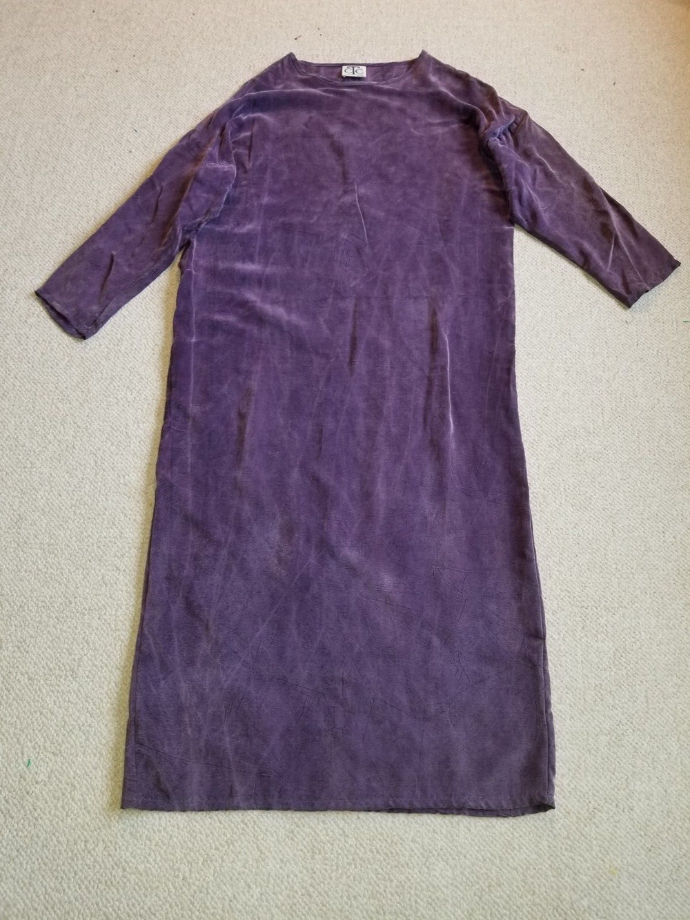 VINTAGE Womens Dress-CTC CAROL TURNER COLLECTION-purple silky maxi lagenlook-M